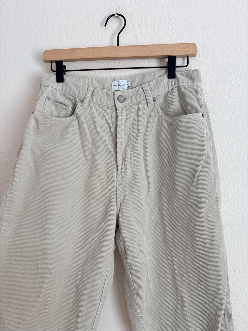Vintage Calvin Klein Cream Corduroy Pants - Picture 3 of 7